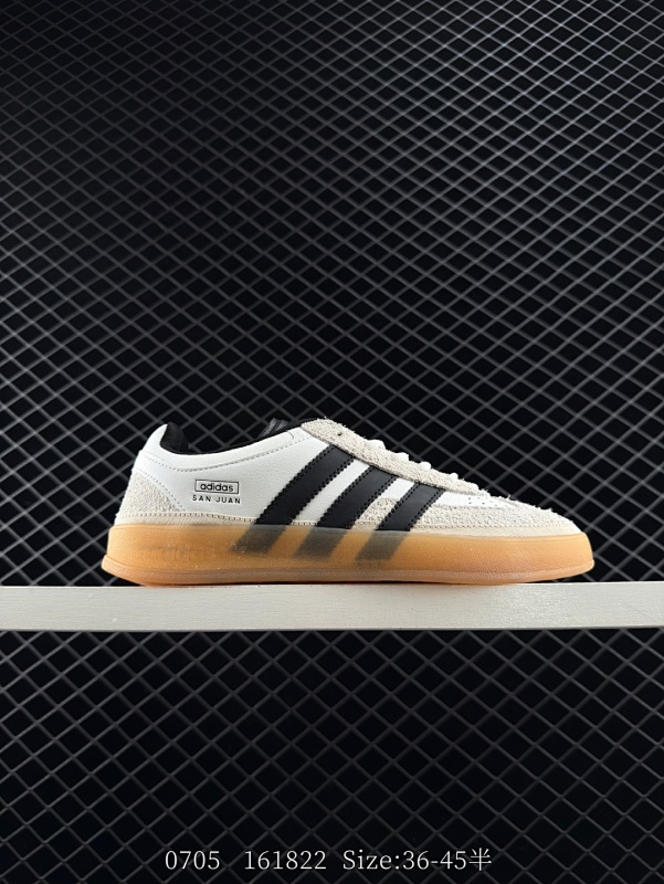 110 三叶草新联名鞋造型太独特!!拉美知名说唱歌手·坏痞兔Bad Bunny x Adidas Gazelle Indoor Trainers ”Red White“羚羊内训系列低帮复古百搭休闲运动