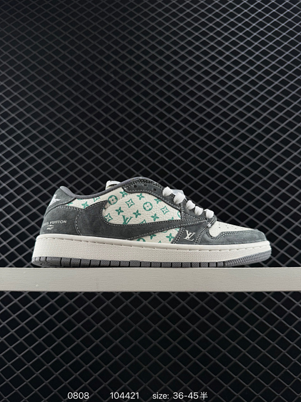 105 真标✅AJ1倒勾Travis Scott x Air Jordan 1 ” Reverse Mocha “ AJ1乔1 TS 闪电 联名倒钩 低帮文化篮球鞋 货号:ZX1988-100 尺码: