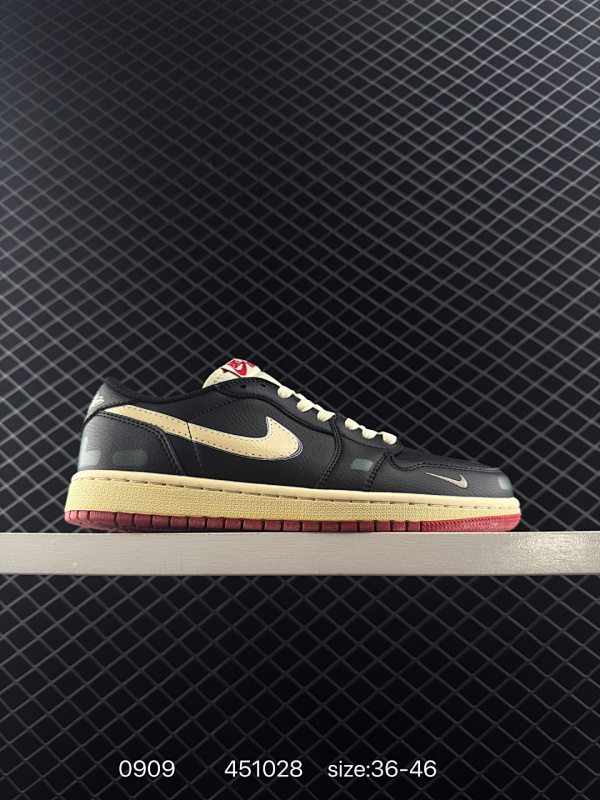 140 Nigel Sylvester x Air Jordan 1 Low OG "Nitro" 低帮 低帮 尿渍2.0 白黑红 AJ1 乔丹1代 aj1 乔1 低邦 联名白黑红 男女同款 乔丹篮球
