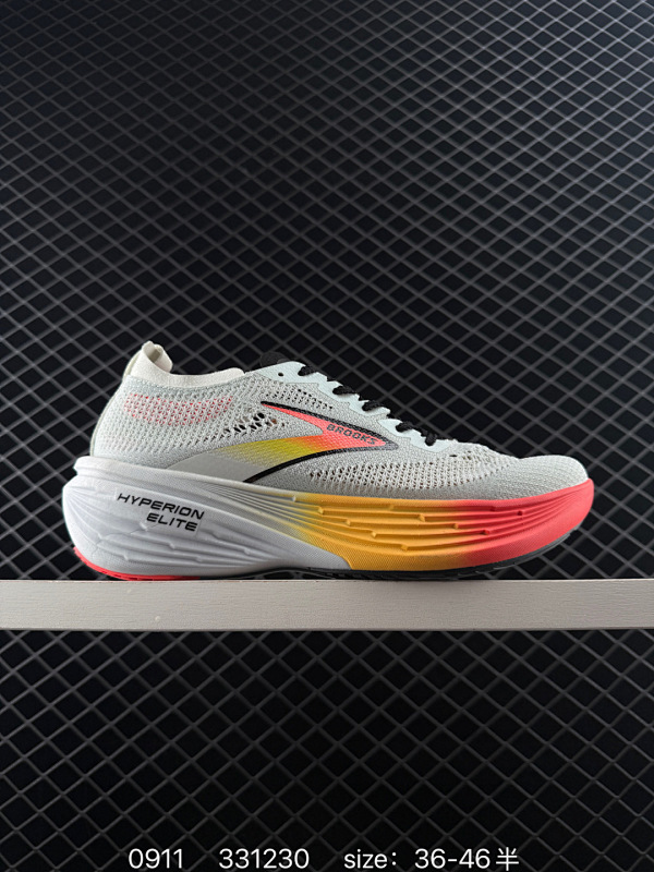 150 公司级✅Brooks布鲁克斯 Hyperion Elite 4 PB 舒适百搭防滑耐磨 低帮 越野竞速跑步鞋 采用改进工程空气网眼组合热熔工艺 鞋面材质搭载DNA LOFT V2密度泡棉缓震系