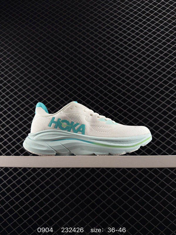 130 公司级✅HOKA M CLIFTON 10 轻量低帮户外越野跑鞋 户外山脉越野轻量运动跑鞋  鞋面用轻的无缝架构 鞋带用了弹性不易松脱的扁宽弹性鞋带 轻薄的TPU贴在透气的鞋面上