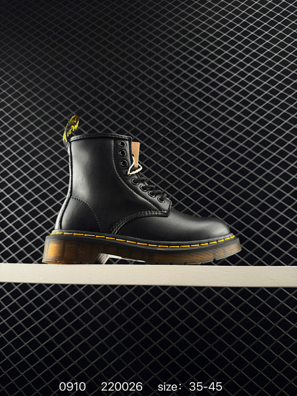 130 著名工鞋品牌-马汀博士Dr. Martens 1466 Smooth Leather Platform系列高帮英伦骑士朋克复古机车松糕厚底粗跟增高马丁靴