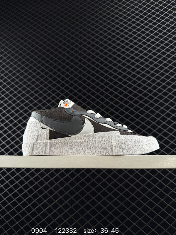 160 Sacai x Nike Blazer Mid经典百搭中帮开拓者休闲运动板鞋  真硫化铝楦制作 原厂布料拼接 独家裁片完美鞋型 台湾进口软感荔枝头层皮  原盒真标 正确环保中底 原版开模 货号