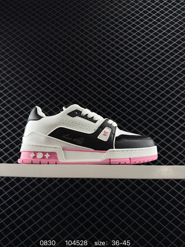 140 路易威登/Louis Vuitton  LV路易威登板鞋       新款 LV Trainer最新配色运动鞋  L家 篮球鞋风格运动鞋   该鞋由艺术总监 VIRGIL ABLOH设计 垫脚
