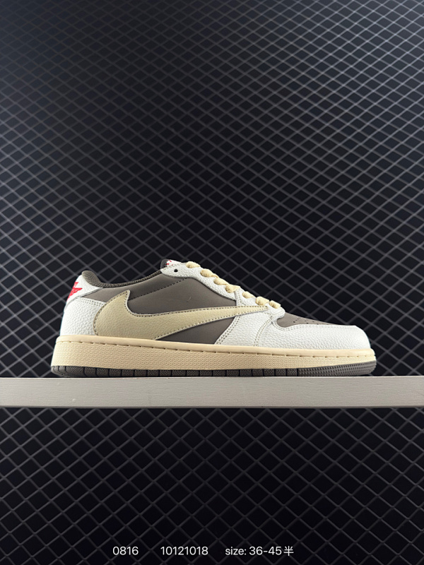 90 真标✅AJ1倒勾Travis Scott x Air Jordan 1 ” Reverse Mocha “ AJ1乔1 TS 闪电 联名倒钩 低帮文化篮球鞋 货号:DM7866-002 尺码:3
