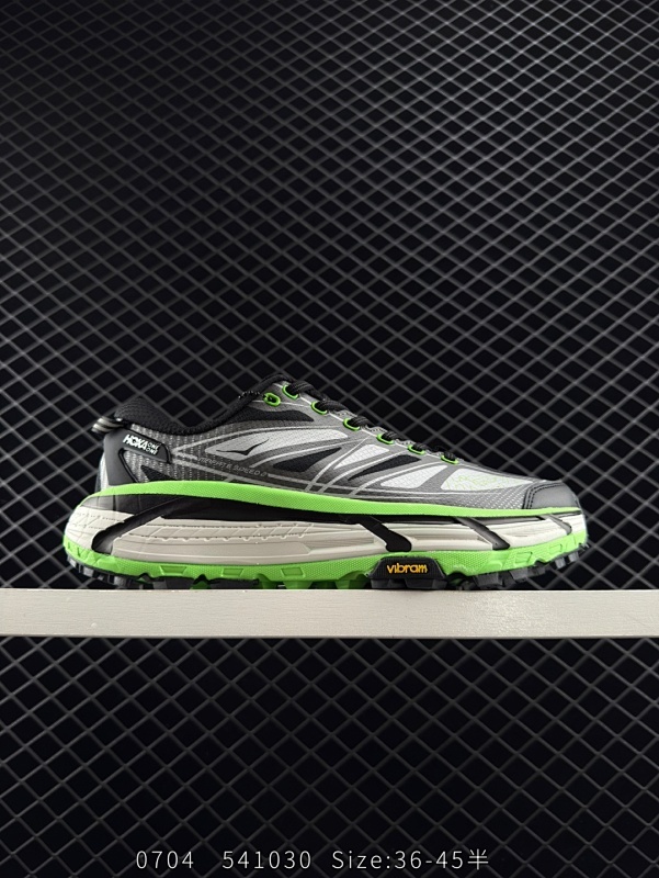 150 HOKA MAFATE SPEED THREE 2玛法特 超轻厚底轻量山地跑步鞋 滚动平衡科技和适度的脚后跟倾斜角度 可平稳步伐体验和柔软的脚感 鞋面采用了皮革相拼 带来良好的舒适性和强支撑力