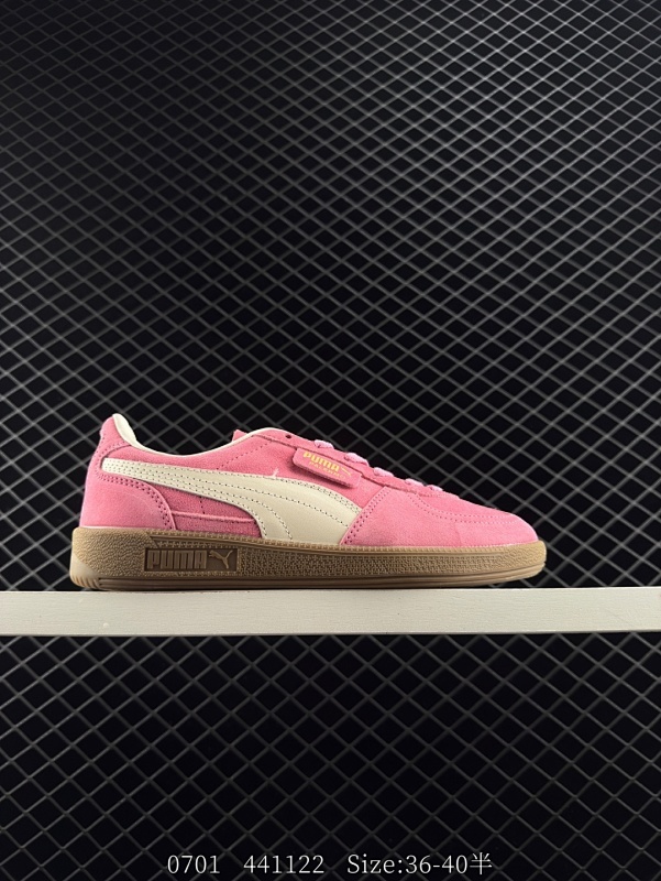 110 Puma Palermo OG经典休闲板鞋彪马 防滑耐磨低帮德训板鞋孔眼底座和脚趾凸起由绒面革材料制成 支持侧踏时的踏步工作 脚背和侧板采用尼龙网布 即使在健身房等使用环境中也能确保透气性 像