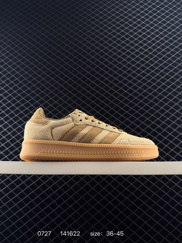 110  阿迪 Adidas Originals Samba OG G奶茶黑桑巴舞系列绅士德训足球风百搭低帮休闲运动板鞋 货号：ID0478 编码：141622  Size:36～45半 全文  详情