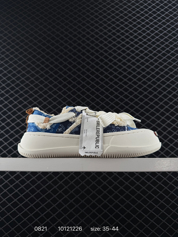 130 SMILEREPUBLIC 起司猫 拼色人字粗纹可替换开口笑厚底 低帮 帆布鞋 尺码:看图所示 ID:1021226  详情         ¥ 130