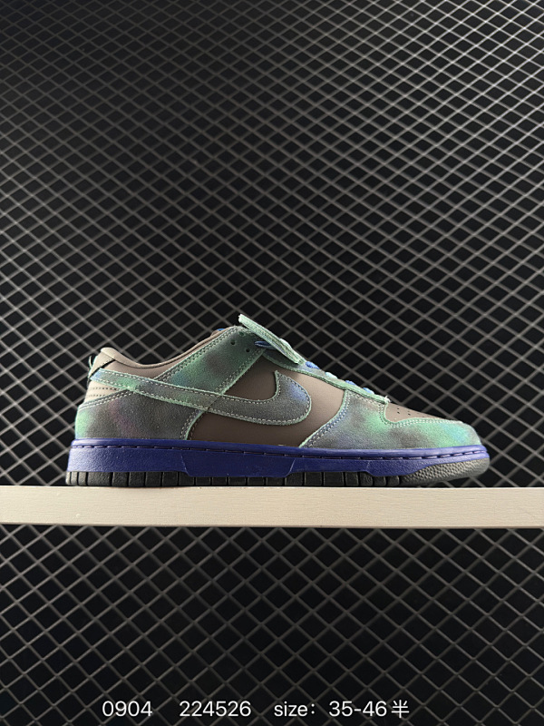 130 Nike Dunk SB Low "Panda Cave Stone" 耐克 SB 低帮 彩虹熊猫 这款别具一格的Dunk SB Low，鞋身设计独具匠心，融合绿色、紫色和粉色的绒面革材质，以