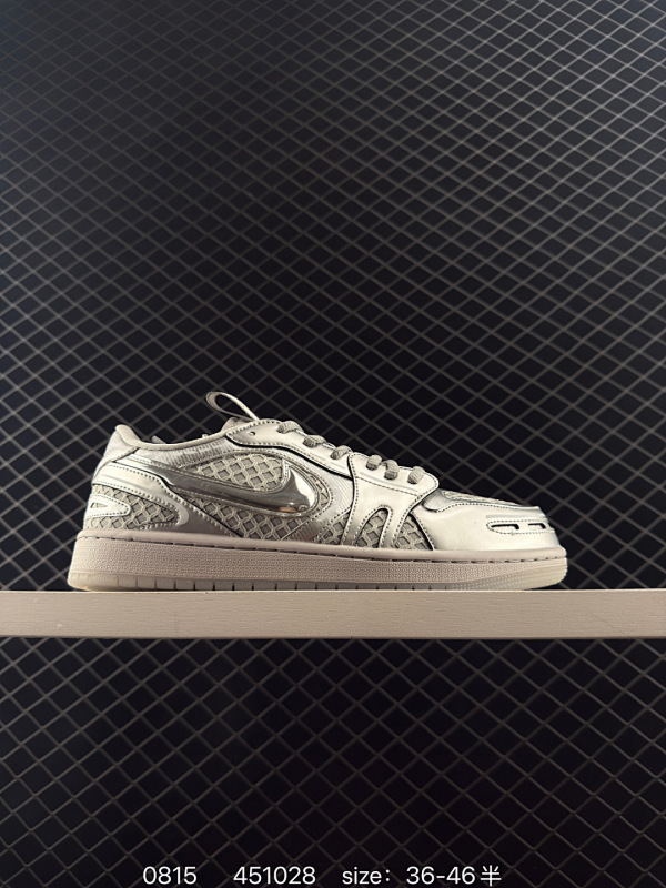 140 Jordan Air Jordan 1 Low Method of Make V3 经典舒适 耐磨 低帮 复古篮球鞋 女款 银灰色 尺码：如图 编码：451028  详情          ¥