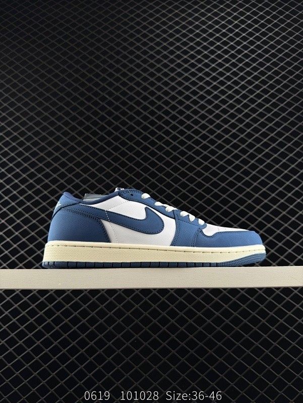 140 乔丹Air Jordan 1 Low 低帮复古文化休闲运动篮球鞋。该鞋款从 1985 年元年款汲取设计灵感，焕新演绎简约经典外观，让人感到熟悉的同时又颇具新意。缝线细节搭配后跟刺绣 Wings