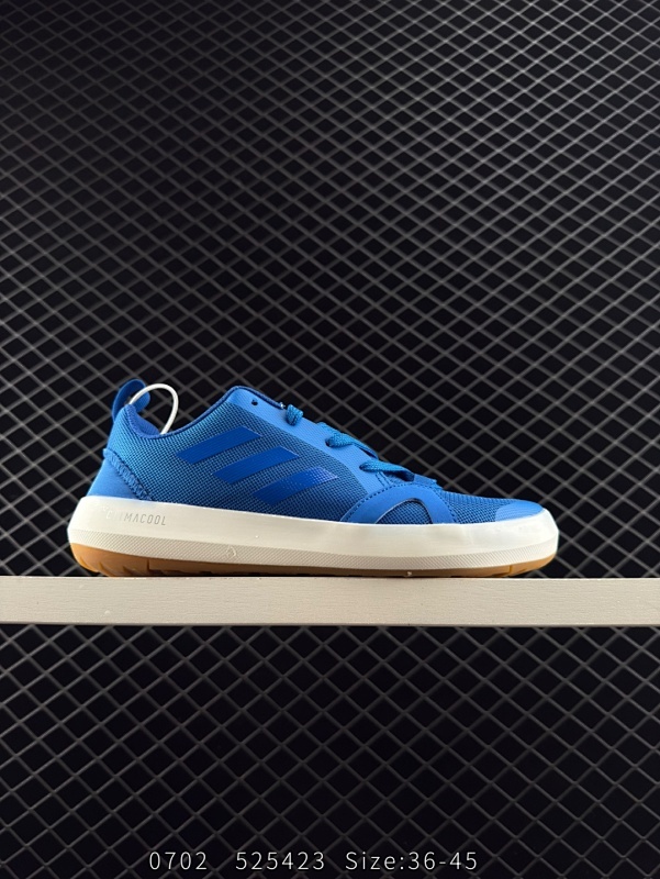 115 Adidas/阿迪达斯正品TERREX BOAT 涉水鞋 男女子经典运动休闲鞋 户外运动鞋 这款户外鞋,力求在炎热的季节让你保持凉爽。鞋面采用Climacool清风面料,鞋舌打孔。弹性足跟内衬