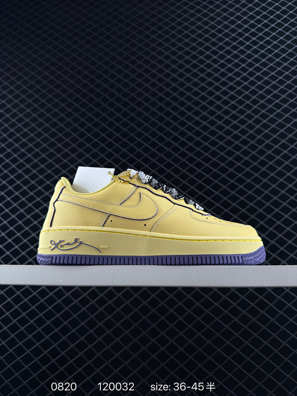 160 Nike Air Force 1 Low 07 Kobe Bryant 黄蓝麻绳满天星 原楦头原纸板 打造纯正低帮空军版型 专注外贸渠道 全掌内置蜂窝气垫  原盒配件 原厂中底钢印、拉帮完美