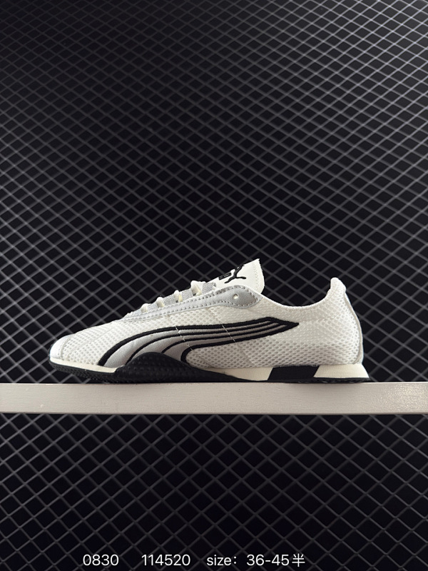 100 PUMA 推出全新「H-Street」运动鞋PUMA彪马 H-STREET 薄底鞋 德训 舒适时尚 耐磨 低帮 生活休闲鞋 男女同款整体进行了丰富的细节升级，大面积网眼很柔软 保证了透气性的同