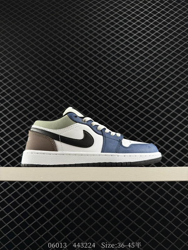 120 Air Jordan 1 Low "Diffused Blue" 低帮 白蓝棕 AJ1 乔丹1代 aj1 乔1 低邦 白蓝拼接 乔丹篮球鞋系列 鞋款整体采用麂皮与皮革材质拼接质感十足，瞬间拉满