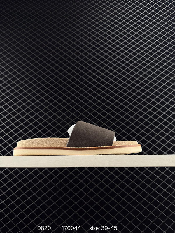 220 Brunello Cucinelli 小牛皮 露趾平底一字拖鞋 男款 黑色 编码：170044 尺码：如图