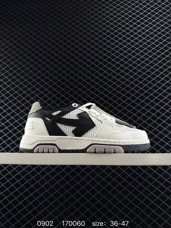 300 【公司级】独家实拍✨OFF-WHITE Out Of Office 低帮系带时尚板鞋 厚底增高小白鞋 街头运动元素 双色设计 标志性Arrows图案标志性ZipTie束线带吊牌鞋舌有 logo
