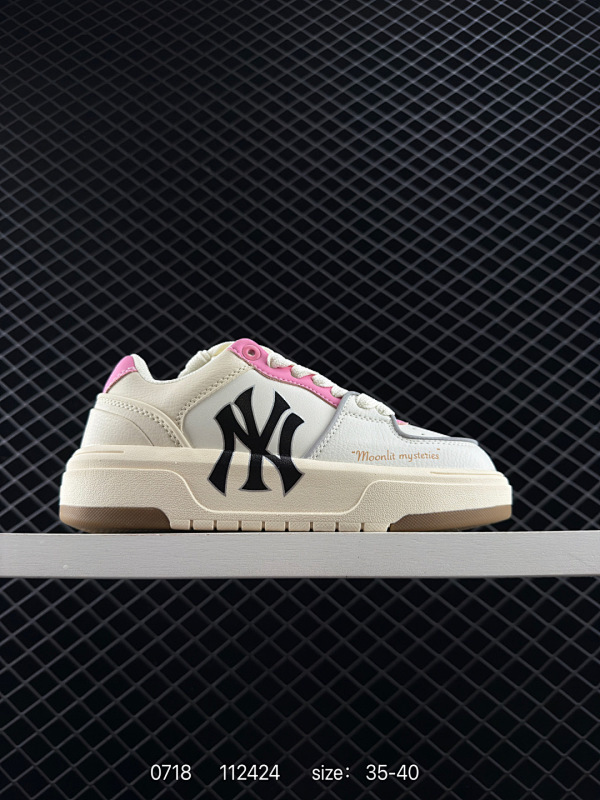 120 MLB 2022ss春季学院穿搭爆款Korea韩国限定，联乘NY美国榄球洋基队 MLB Chunky Liner New York Yankees学长鞋系列低帮老爹风轻量增高厚底百搭休