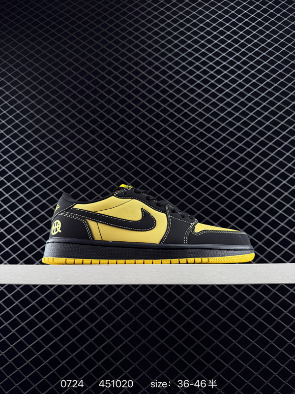 100 Air Jordan AJ1 Low 低帮 街球黑黄 IB8836-007 全新流水线出品 DT版本唯一平替选择 市场第二梯队最强版 全部原鞋开发 原楦原纸板开发 全鞋电脑针车 原厂内置全掌气