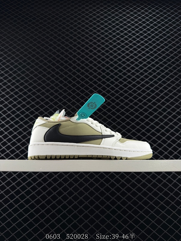140 当红嘻哈歌手特拉维斯·斯科特Travis Scott x Nike Air Jordan 1 Low Golf SP”Neutral Oliv”AJ1乔丹一代高尔夫版系列低帮经典复古文化休闲运