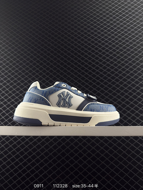 140          MLB韩国F&F旗下运动品牌 采用优质轻量克重纤维移膜皮革及透气网面鞋面材质，全新独立4cm厘米外增高轻质发泡大底❗️爆火显高显腿长款Korea韩国2021Fw限定洛杉矶