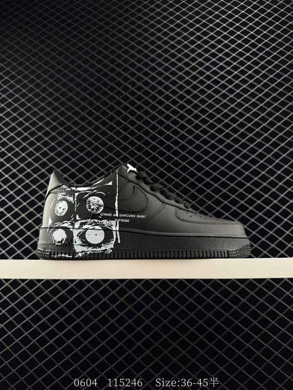 230 公司级✅CDG x Sup x Air Force 1 Low 三方联名白黑涂鸦 原楦头原纸板 打造纯正空军版型 #专注外贸渠道 全掌内置蜂窝气垫 #原盒配件 原厂中底钢印、拉帮完美 货号：9