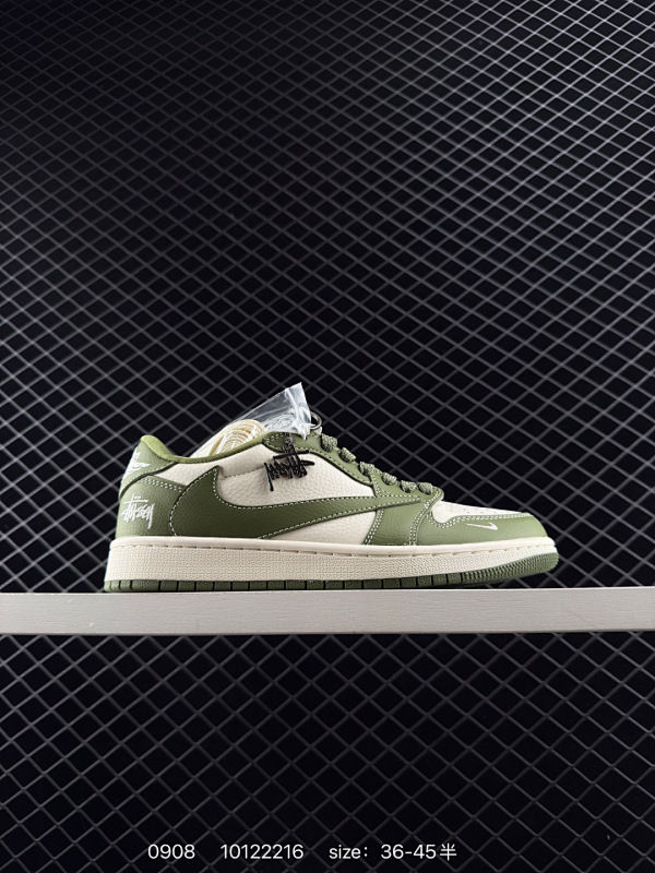 80 AJ1倒勾Travis Scott x Air Jordan 1 ” Reverse Mocha “ AJ1乔1 TS 闪电 联名倒钩 低帮文化篮球鞋 完美品质出货 细节如图所示  鞋面切割工整