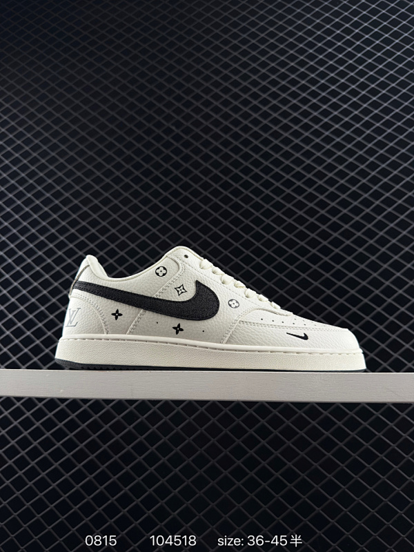 特价90 【公司级】耐克 Nike Court Vision Lo校园风低帮复古篮球板鞋男女运动鞋。延续80年代复古篮球鞋，添加学院风细节。皮革组合鞋面，利落风格，重现复古篮球风范。鞋头和两侧