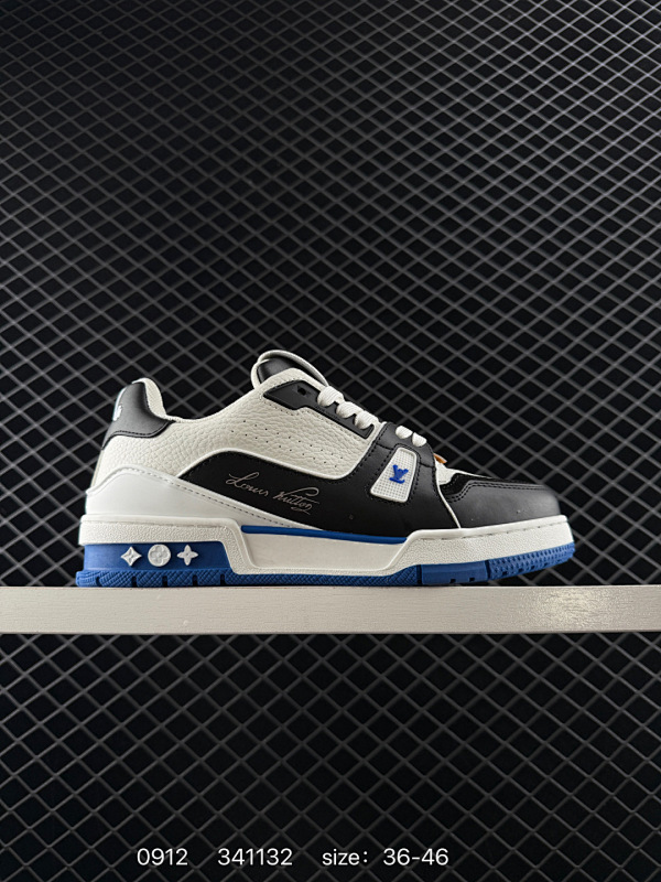 160 Louis Vuitton/路易威登～白蓝 广东原产高性价比，采用皮革鞋面材质，内里小羊皮打造及去味海玻璃脚垫，空胶工艺，外置耐磨橡胶大底全新LV路易威登Louis Vuitton Remar