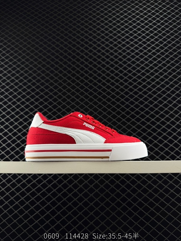 140 Puma/彪马正品 Court Low男女运动板鞋 新款男女同款情侣复古休闲鞋。封口类型: 系带式 鞋跟类型: 无鞋跟 鞋面材质:帆布 外底:橡胶底 鞋头部分采用提高透气性的透气孔 搭载Sof
