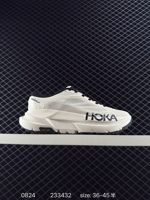 160 K Hoka Mafate X 超轻厚底轻量山地跑步鞋 原装轻量化材料Fresh Foam 超轻量中底全部用料过3C认证滚动平衡科技减少33%能量消耗 货号：1161993 尺码：36～45含