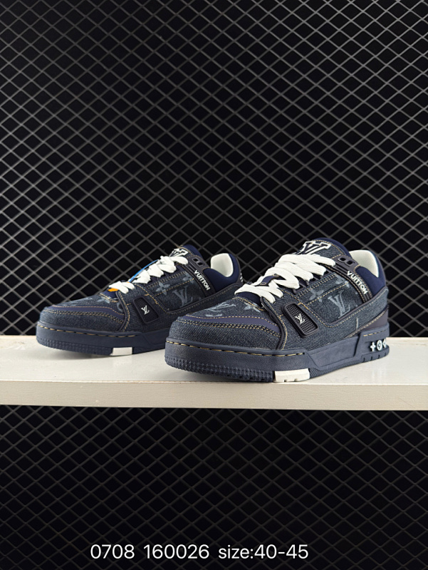 130 真标✅Louis Vuitton Trainer Sneaker Low 全新 LV 路易威登 休闲运动文化百搭板鞋 ！ ID:160026 Size:40～45  详情          ¥