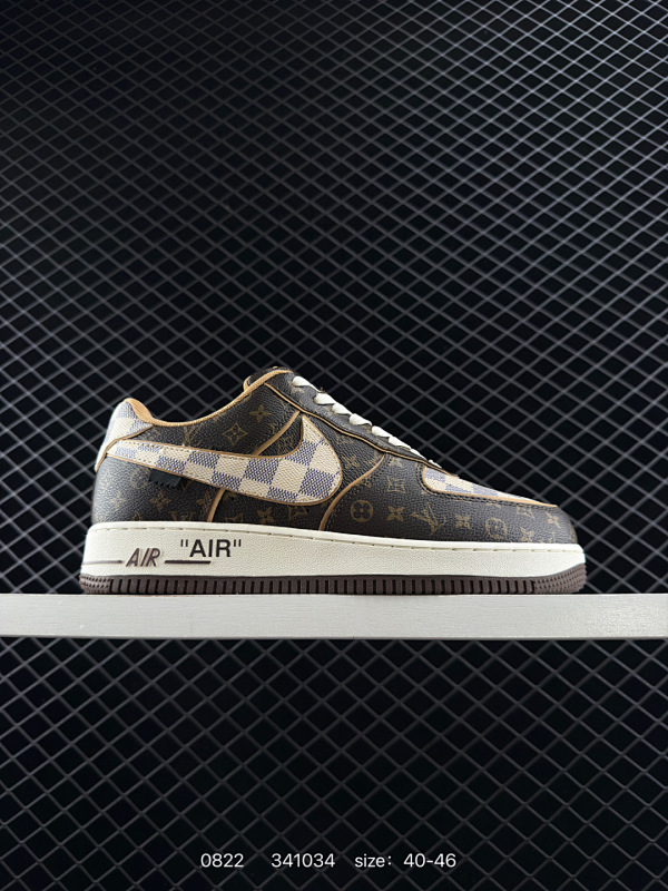 170 Louis Vuitton x Nike Air Force 1 Low 路易威登联名 耐克 空军一号 AF1 低帮百搭休闲厚底增高运动板鞋。柔软、弹性十足的缓震性能和出色的中底设计，横跨复古