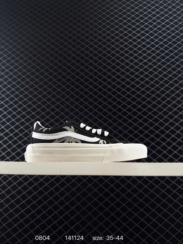 120VANS 范斯 SK8-LOW  棕榈叶黑棕色枫叶 悠游 舒适百搭 低帮 帆布鞋 男女同款 白色休闲板鞋帆布鞋 VN0A4UUK2V4 工艺：硫化1:1（重量1:1、真标、原钢印、材质标、鞋型标