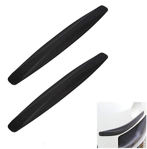2X Rubber Carbon Fiber Car Bumper Protector Corner Guard Front Rear Anti-Scratch