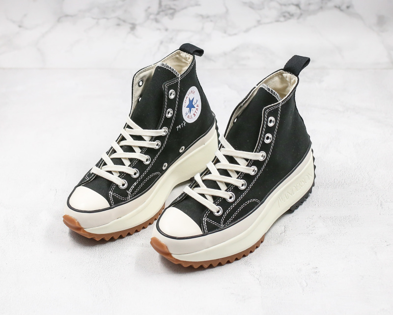 匡威 厚底 松糕锯齿 黑白色 高帮 jw联名j.w.