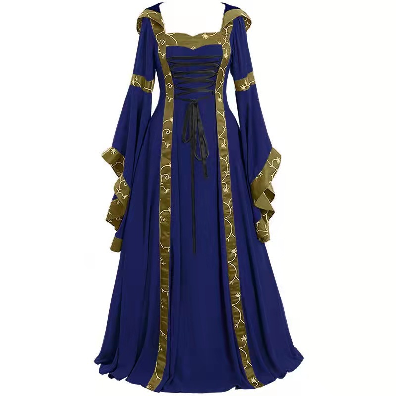 Dress Medieval Dress Costume Hooded Women's Vintage Victorian Renaissance  Gothic | eBay