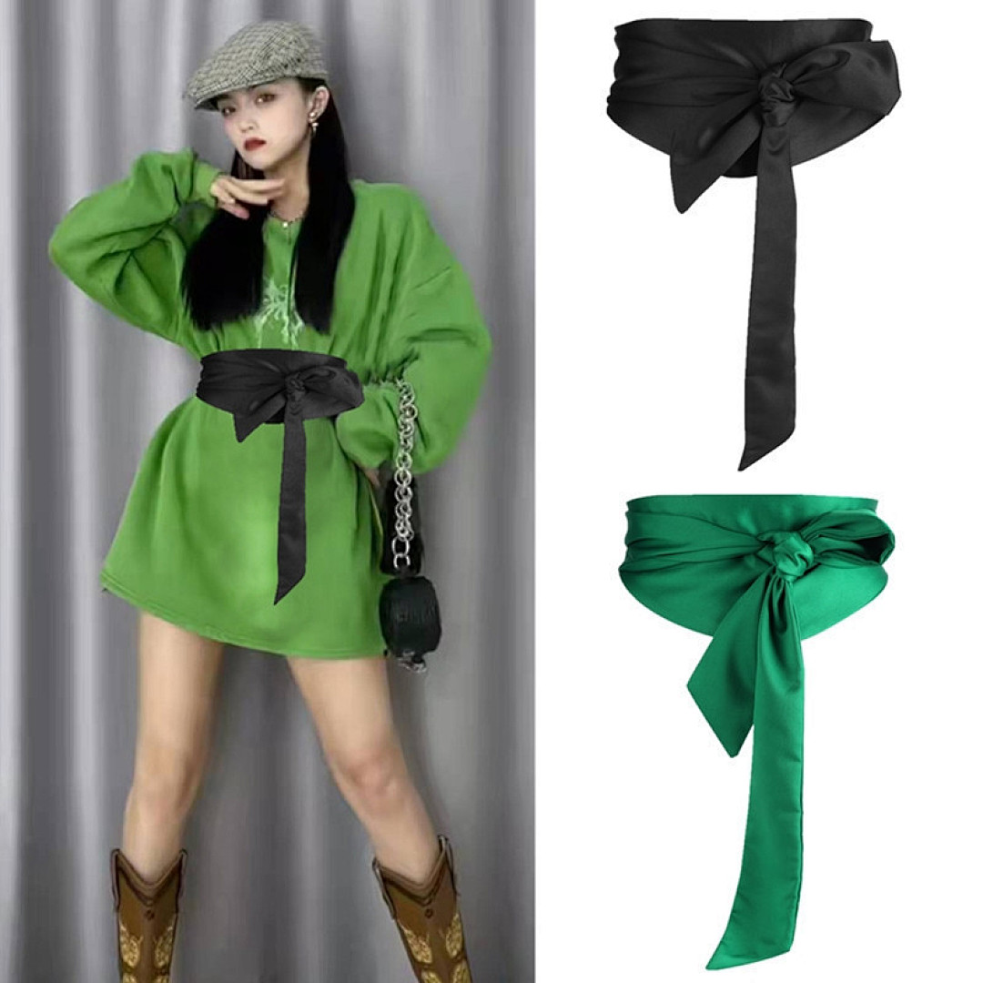 Ceinture Corset Large En Satin - Style Obi Japonais Rétro, Taille Unique
