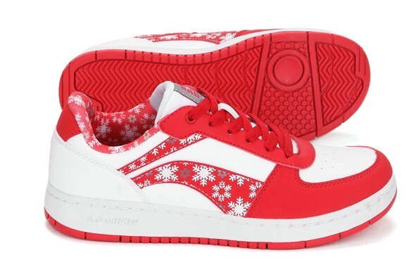 防伪新款正品李宁女鞋运动鞋李宁休闲鞋个性红色小花板鞋458